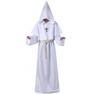 Wizard Robe White Hooded Robe - Adult Wizard Costumes